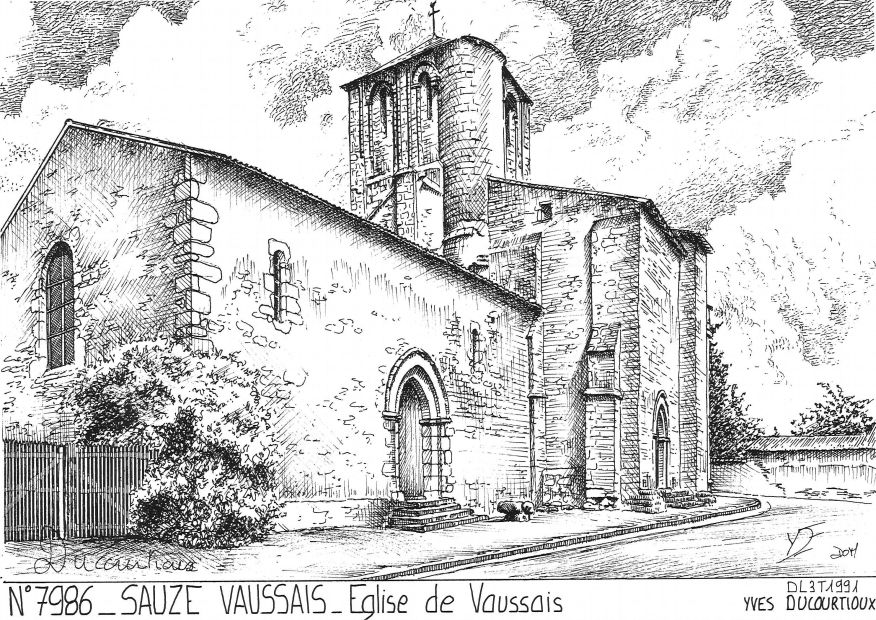 N 79086 - SAUZE VAUSSAIS - église de vaussais